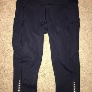 Lululemon Fast Free Nulux Crop Sz 8 Tight Midnight